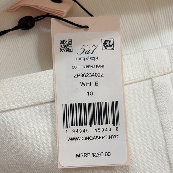 NWT Cinq à Sept White Wide-Leg Jeans - Picture 7 of 12